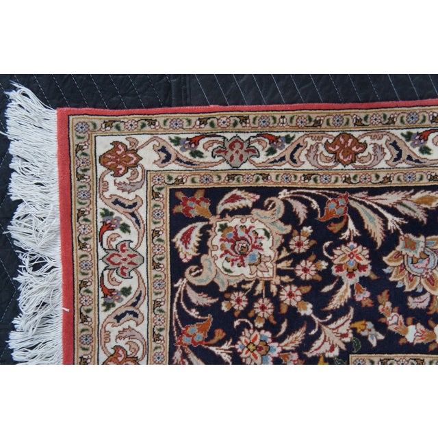 Red Mid 20th Century Very Fine Silk & Wool Floral All Over Red Medallion Birds Area Rug Carpet 13' X 10' For Sale - Image 8 of 12