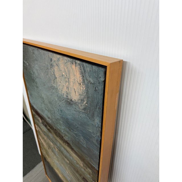 Piotr Strelnik Figurative Sunkissed Blue Landscape Painting, Signed For Sale - Image 10 of 12