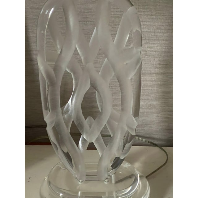 Van Teal Signed Pair Lucite Lamps MCM For Sale In Miami - Image 6 of 7