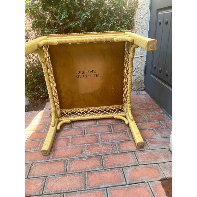 Henry Link California Coastal Chic Henry Link Wicker Side Table For Sale - Image 4 of 7