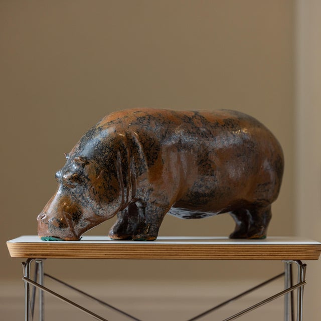 1960s Large Mid-Century Studio Ceramic Hippo by Loet Vanderveen, C. 1960s For Sale - Image 5 of 8