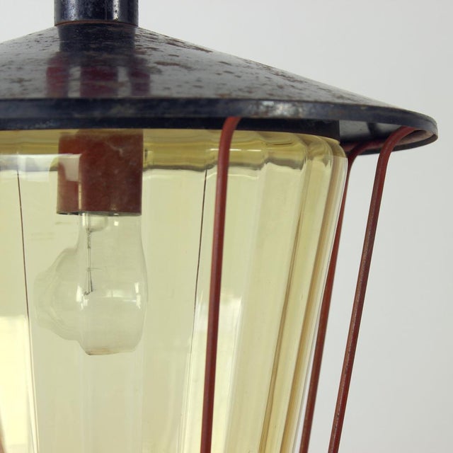 Vintage Railway Ceiling Pendant, Former Czechoslovakia, 1940s For Sale - Image 9 of 11