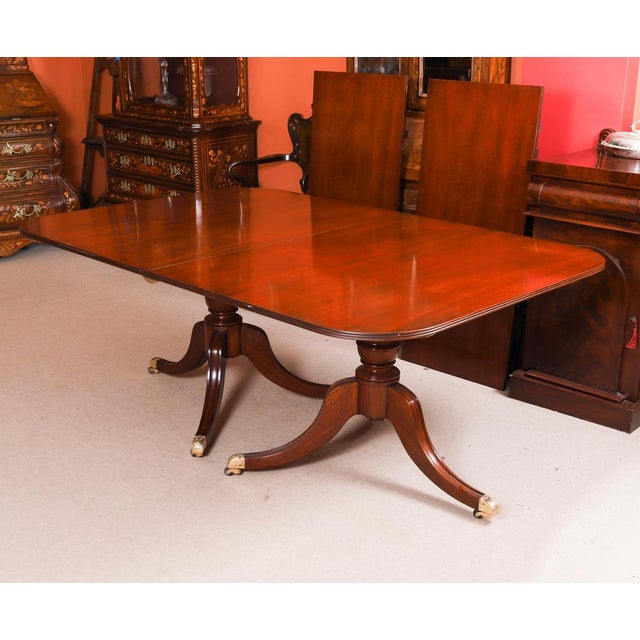 Antique Regency Revival Triple Pillar Dining Table Whytock & Reid 20th Century, 1890s For Sale - Image 9 of 17