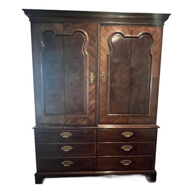 Henredon Double Door Armoire With Drawers For Sale