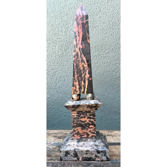 Vintage Marble Obelisk Sculpture For Sale In West Palm - Image 6 of 12