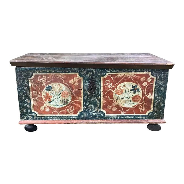Painted Pine European Blanket Chest For Sale