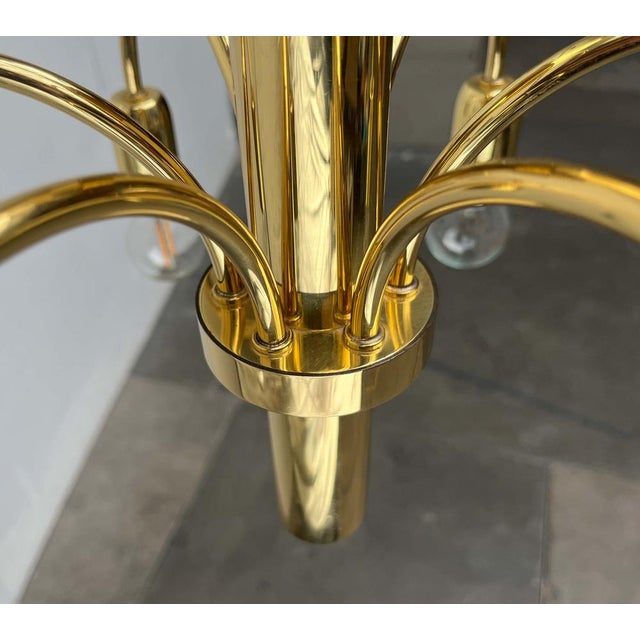 Vintage German Brass Chandelier from Star Leuchten, 1970s For Sale - Image 11 of 18