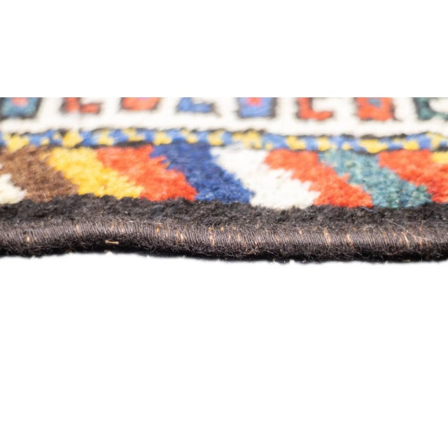 19th Century Antique Persian Khamseh Rug 5' 0"x 8'2'' For Sale - Image 5 of 12