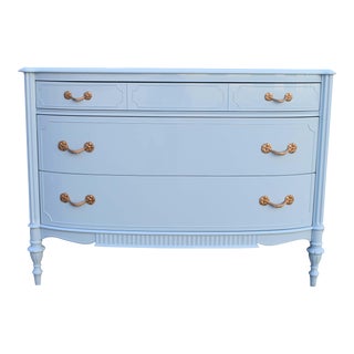 Late 19th Century Traditional High Gloss Light Blue Commode For Sale