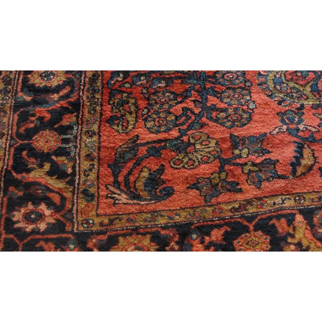 Early 20th Century Antique Lilihan Sarouk Floral Red Rug-5' 6" X 6'3" For Sale - Image 5 of 10