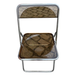 Smoke Plastic Plia Folding Chair by Giancarlo Piretti Anonima for Castelli For Sale