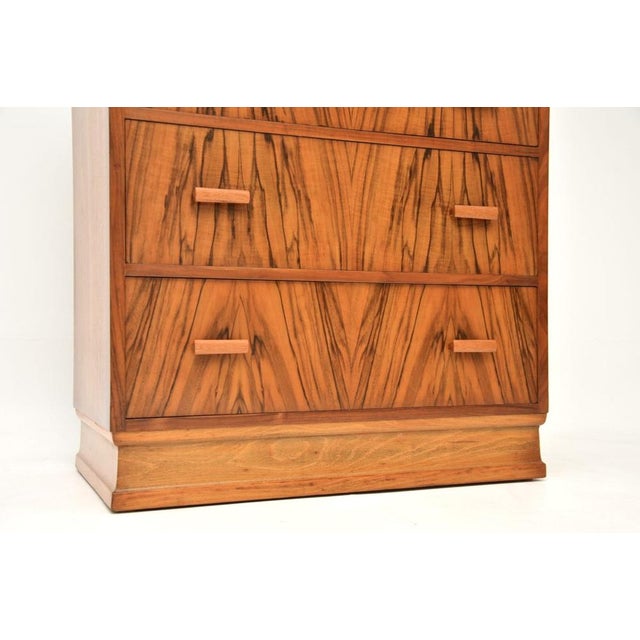 Brown Art Deco Figured Walnut Chest of Drawers, 1930 For Sale - Image 8 of 10