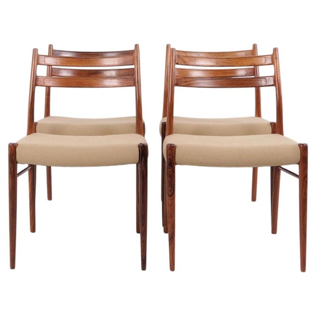 Dining Chairs in Rosewood attributed to Arne Wahl Iversen for Glyngøre Stolefabrik, 1950s, Set of 4 For Sale - Image 12 of 12