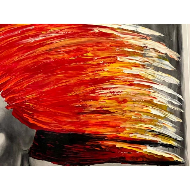 Folk Art Mixed-Media Red Hair Portrait by Christopher Mark Brennan For Sale - Image 3 of 7