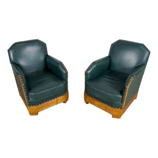 Set of Art Deco Armchairs in Solid Cherry, Early 20th Century For Sale