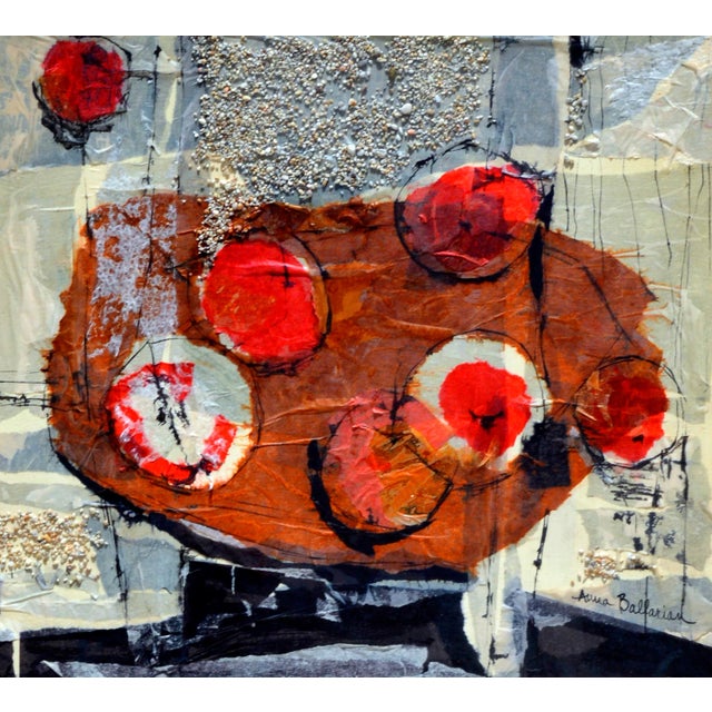 Abstract Expressionism Mid Century Apple Abstracted Still Life by Anna Ballarian For Sale - Image 3 of 6