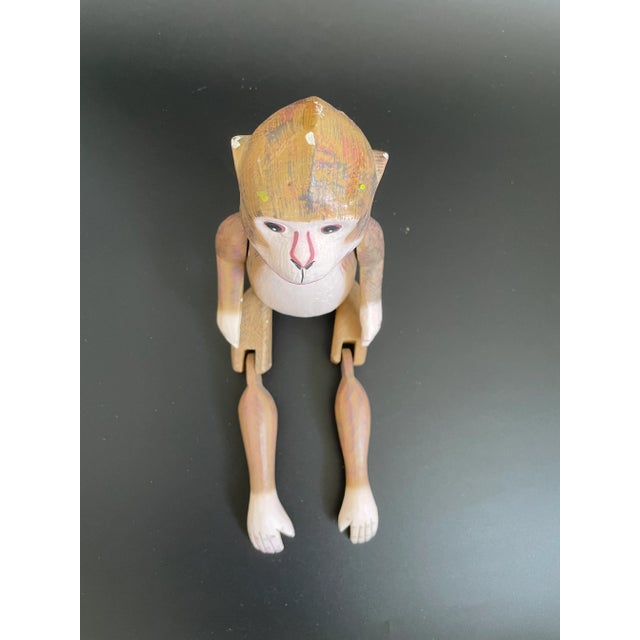 1930s Antique Jointed Composition Monkey Window Shelf Sitter For Sale - Image 5 of 13