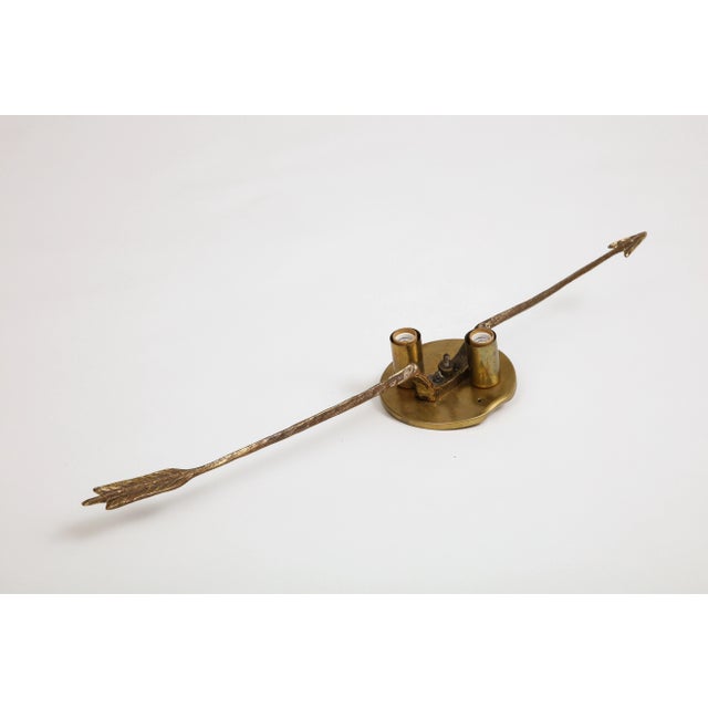 Midcentury French Gilded Iron Arrow Sconce For Sale In New York - Image 6 of 13
