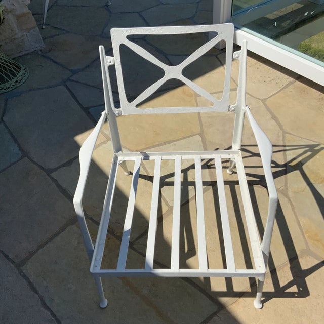 Metal 1950s Mid-Century Modern White Bel Air Patio Armchairs - a Pair For Sale - Image 7 of 12