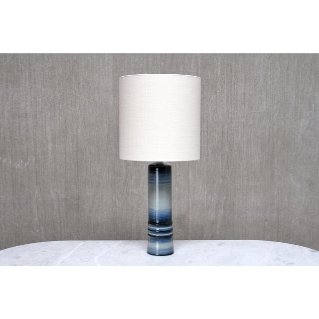 Large Gradient Blue Ceramic Table Lamp by Olle Alberius for Rörstrand, Sweden, 1960s For Sale - Image 12 of 12