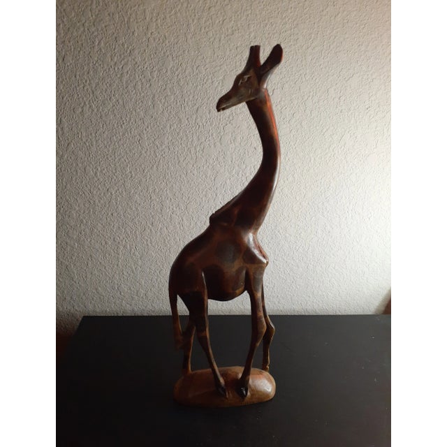 Vintage Handcarved Wood Giraffe Figurine For Sale In Dallas - Image 6 of 8