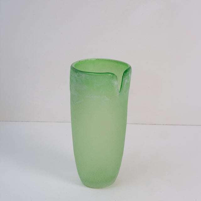 Late 20th Century Lilypad Scavo Art Glass Vase For Sale - Image 5 of 8