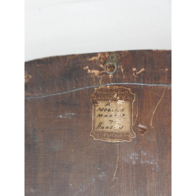 Vintage 1920's Molded Compo Frame & Middle Eastern Market Print For Sale - Image 4 of 8