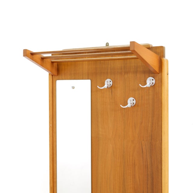Mid Century Coat Rack Entryway Stand and Mirror For Sale - Image 4 of 12