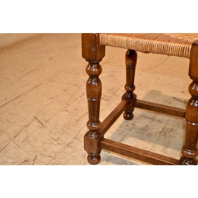 Wood Late 19th Century Pair of French Walnut Stools For Sale - Image 7 of 8
