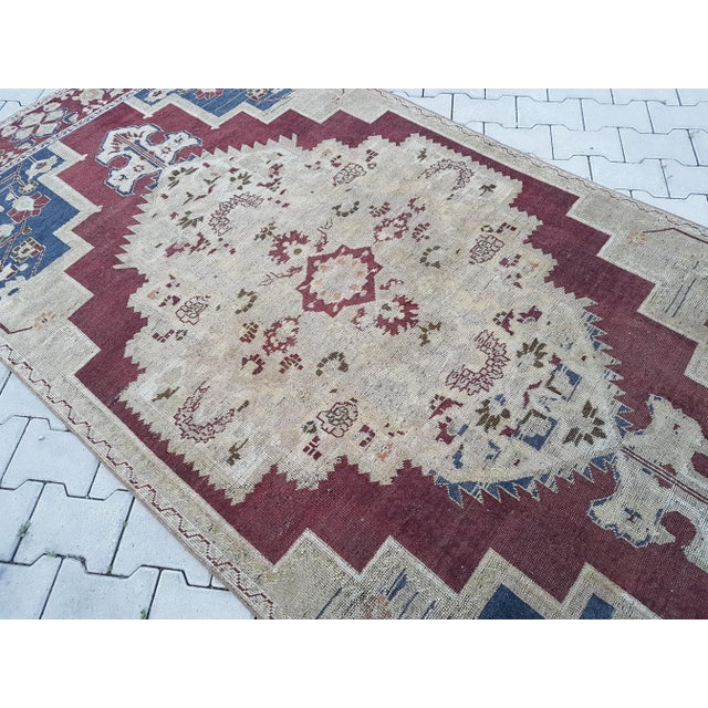Tan Vintage Central Anatolian 'Taspinar' Wool Turkish Area Rug 4'7" X 8'11" For Sale - Image 8 of 13