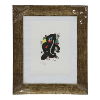 Signed Joan Miró "La Melodie Acide" Modernist Framed Lithograph For Sale