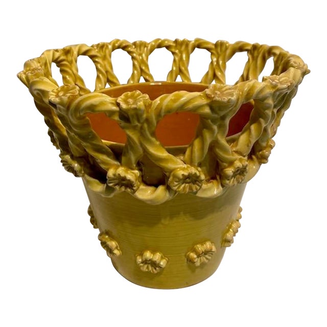 Vintage Italian Art Pottery Vase/Jardiniere For Sale