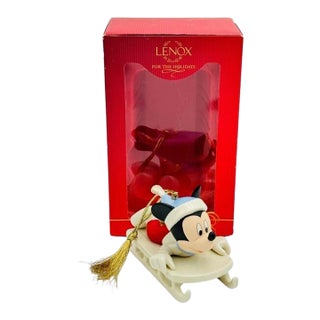 Lenox Mickey’s Sledding Adventure Ornament Disney Showcase Collection For Sale