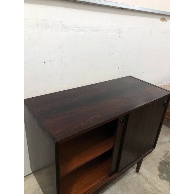 Vintage Danish Mid Century Modern Record Media Cabinet or Credenza in Style of Kai Kristiansen. Uk Import For Sale In Seattle - Image 6 of 8