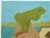 Abstract seaside landscape with impressions of shapes created by ocean winds on the trees, brush, and cliffs in earth...