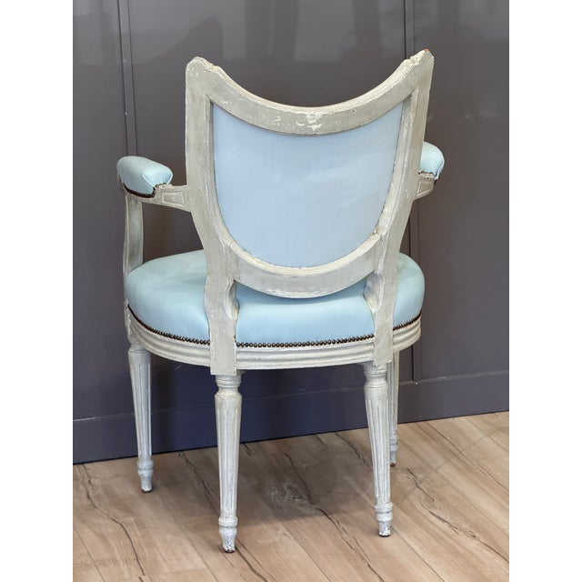 Late 18th Century Gustav III White-Painted and Upholstered Chair For Sale - Image 9 of 10