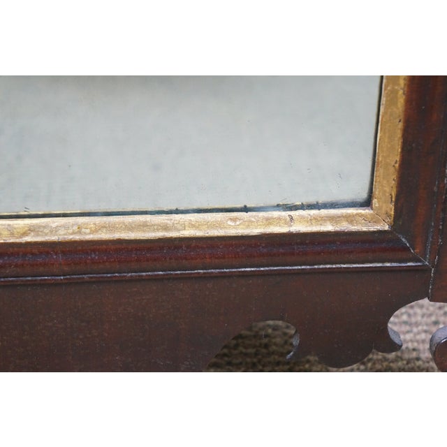 Antique Mahogany Federal Chippendale Gilt Eagle Acanthus Wall Vanity Mirror For Sale - Image 6 of 17