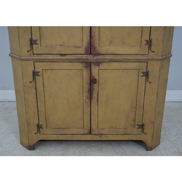 Wood j.murphy Hand Crafted Painted Country Corner Cabinet For Sale - Image 7 of 13