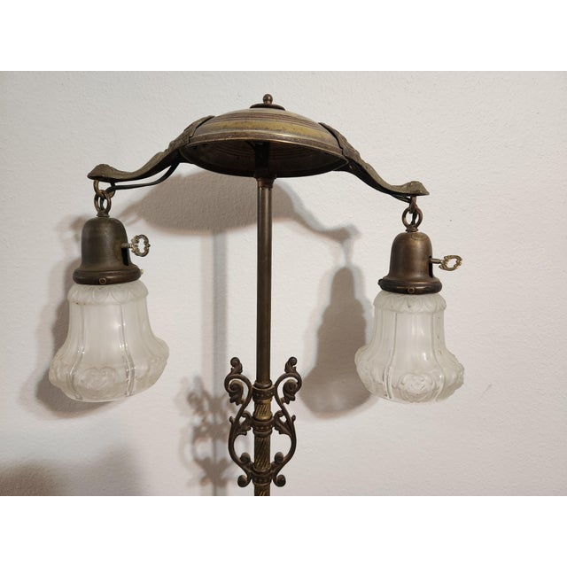 Early 20th Century Antique Victorian Art Nouveau Period Floor Lamp For Sale - Image 5 of 11