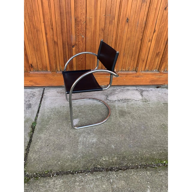 Bauhaus Set of Vintage Italian Bauhaus Chrome Dining Chairs, 1970s For Sale - Image 3 of 10