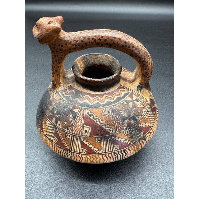 Pre-Colombian Peruvian Stirrup Spout Ceramic Vessel For Sale - Image 10 of 14