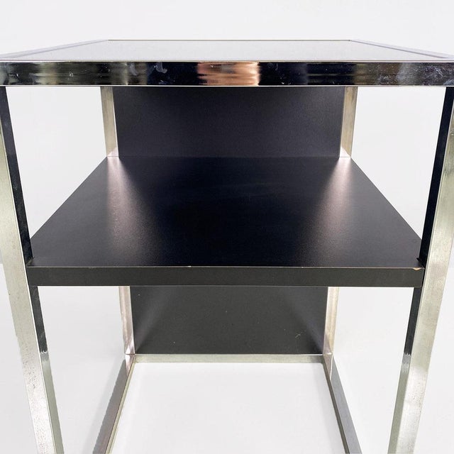 Italian Modern Chromed Steel, Wood and Glass Table, 1990s For Sale - Image 13 of 18