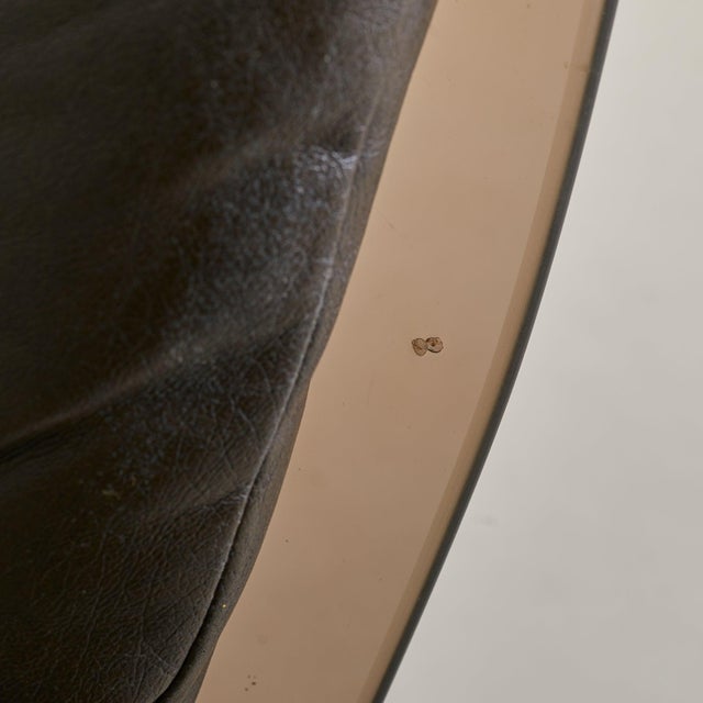 Black French Saint-Gobain Glass + Leather Accent Chair Attributed to Maison Jansen, 1960s For Sale - Image 8 of 10