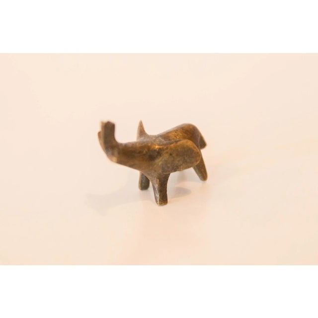 1960s Vintage African Tiny Bronze Elephant For Sale - Image 5 of 7