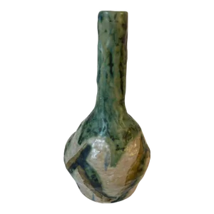 Antique Arts & Crafts Organic Form Drip Glaze Pottery Vase