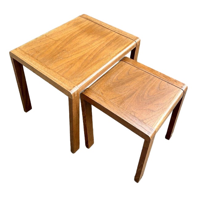 Mid-Century Teak and Beech Nesting Tables, 1960s, Set of 2 For Sale