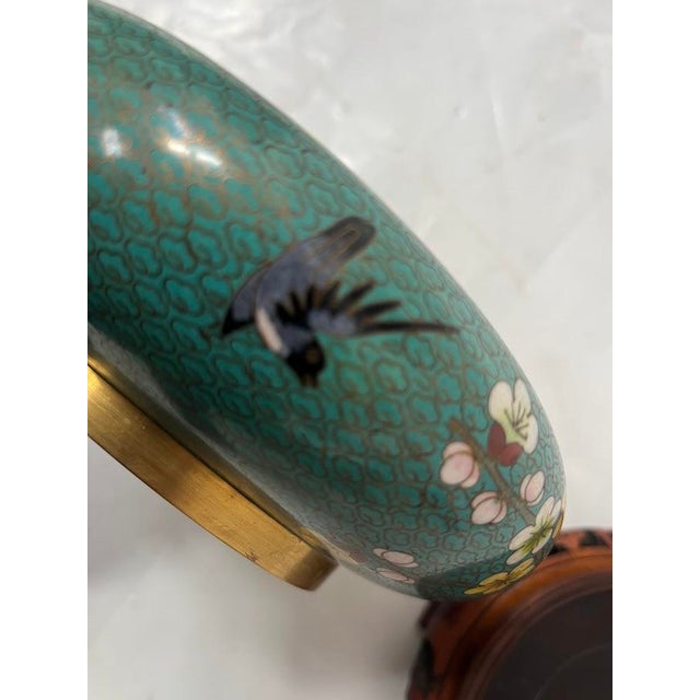 Asian Cloisonné Enamel Cup with Bouquet of Hardstone Flowers For Sale - Image 15 of 18