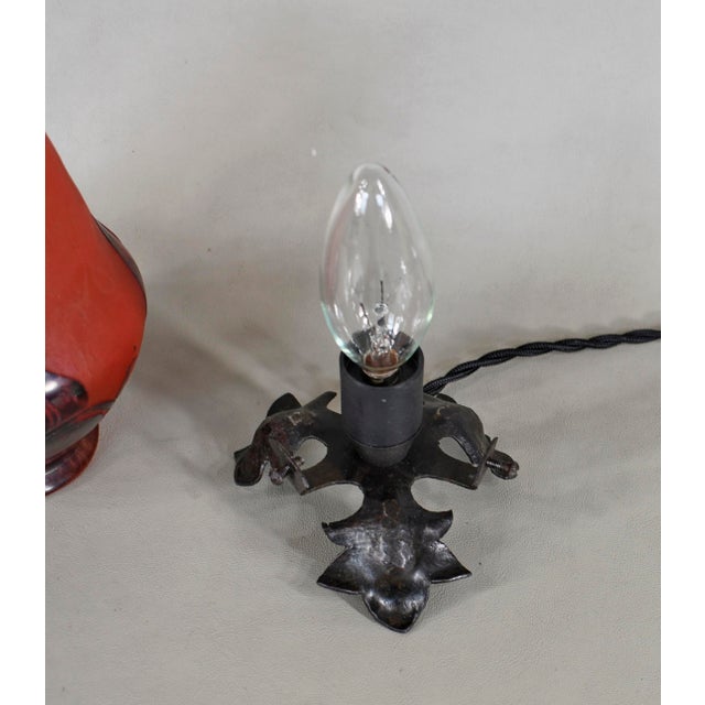 French Art Deco Cameo Night Lamp by Le Verre Francais Schneider - 1920s France For Sale - Image 6 of 9