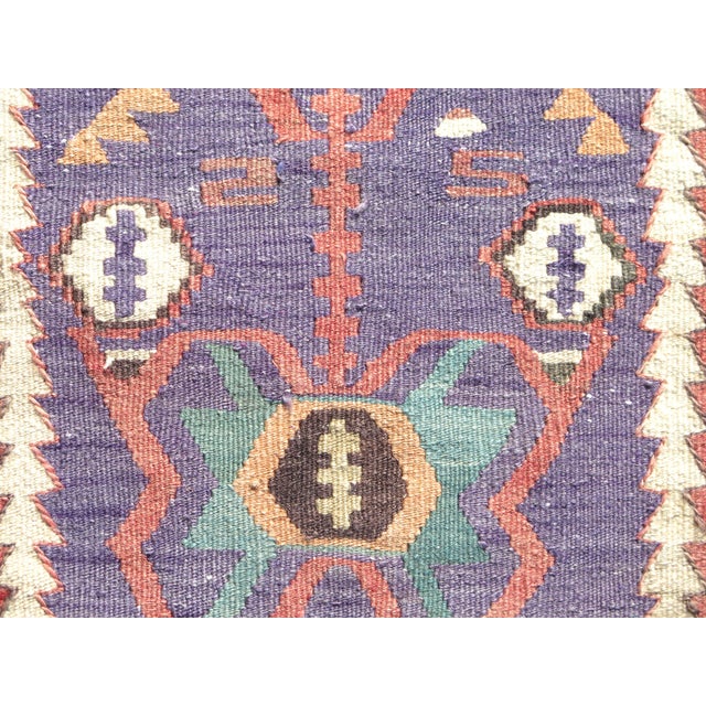 Textile Mid 20th Century Soft Pale Colors Small Handmade Turkish Kilim Area Rug For Sale - Image 7 of 11