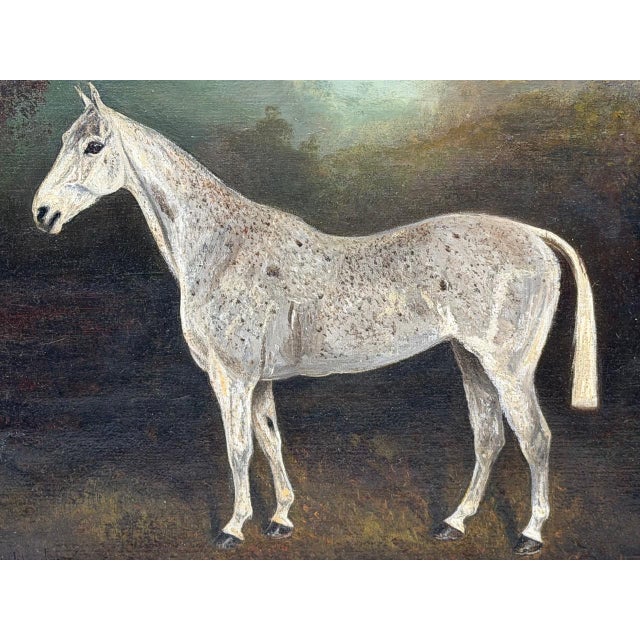 Grisette Grey Mare Equestrian Oil Painting Dated 1925 Painted From Life at Nantwich With Links to the Grosvenor Sporting Sphere and Cheshire Hunt For Sale - Image 10 of 18